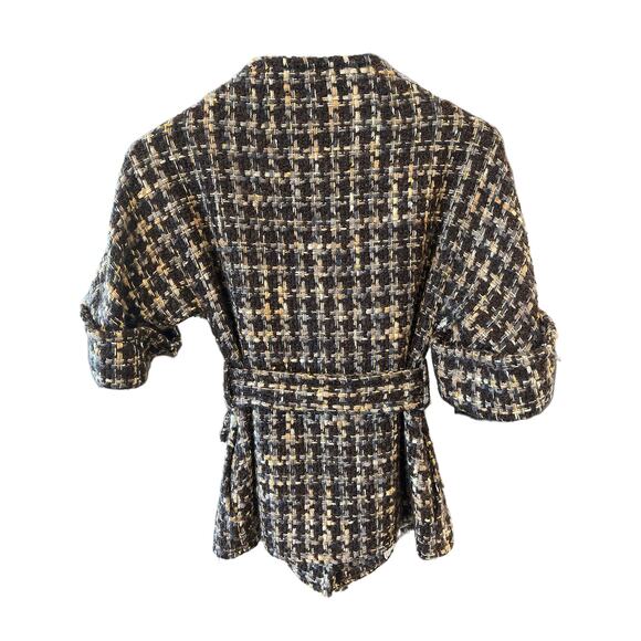 Kate Spade Tweed Belted Jacket - Houndstooth, Designer Classic - Picture 2 of 10